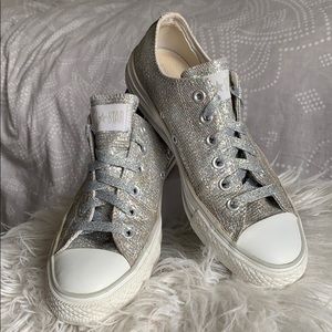 Converse silver sparkles